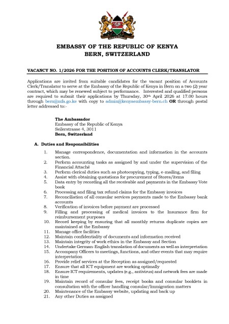 ACCOUNTS ASSISTANT TRANSLATOR VACANCY ADVERTISEMENT 2026 final_page-0001